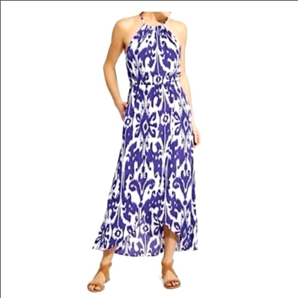 ATHLETA IKAT BLOOM RIPPLE MAXI DRESS